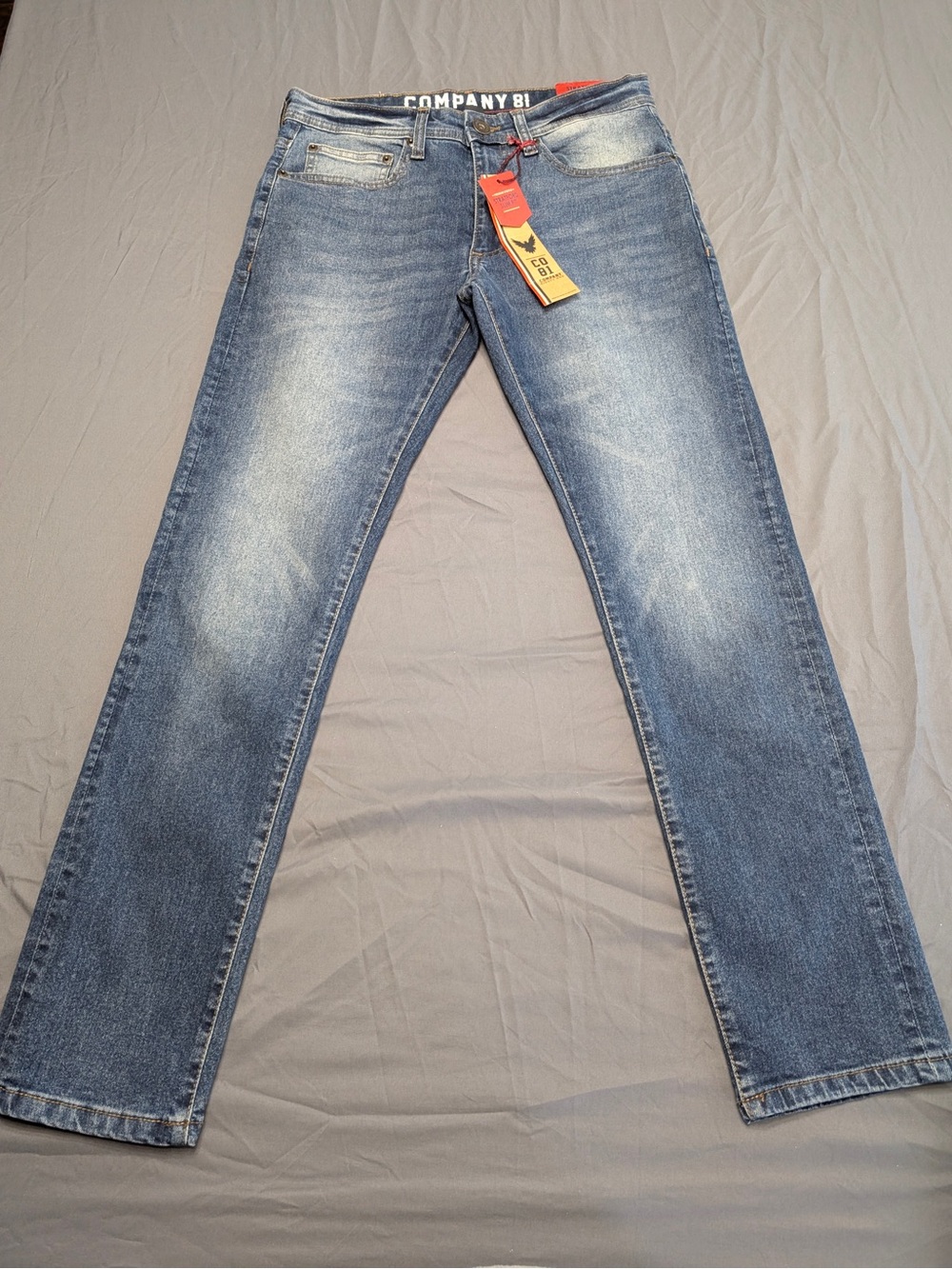Company 81 Men's Straight Fit Washed Blue Jeans